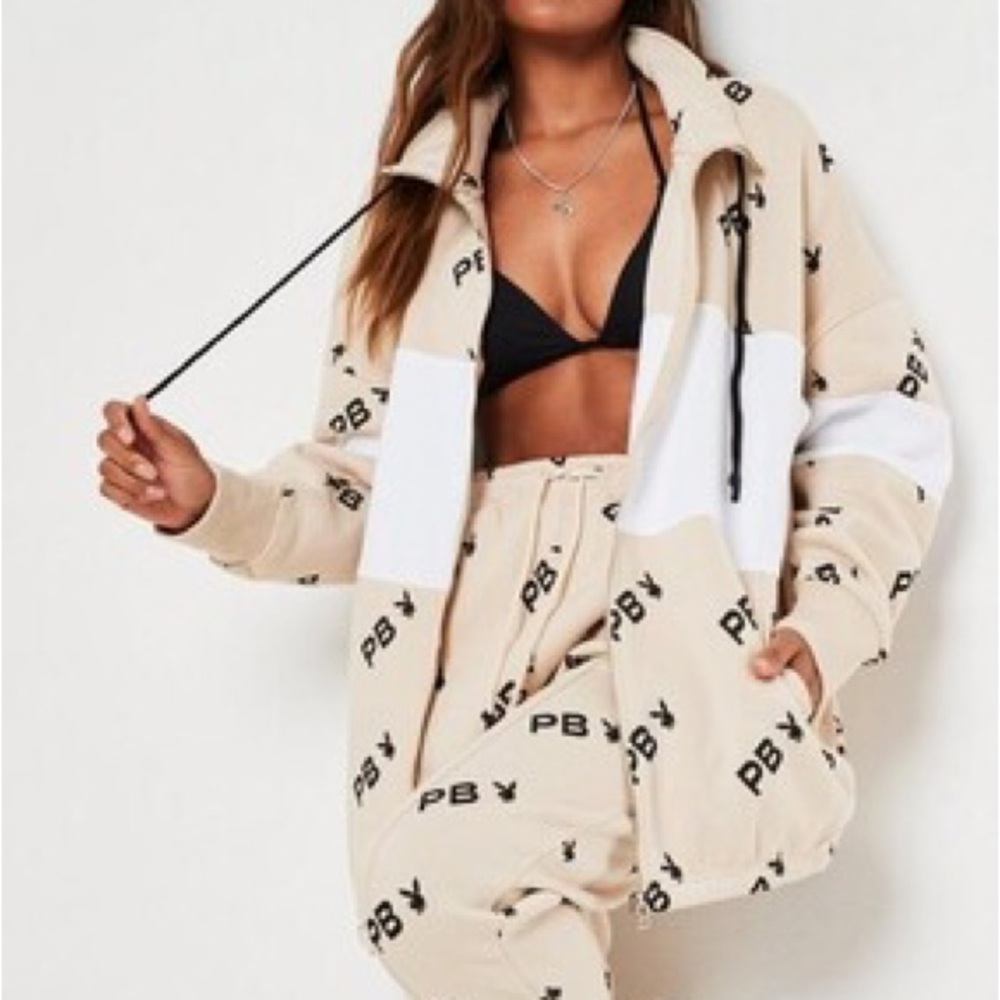 Playboy Stone Logo Zip-Up Jacket Size 2